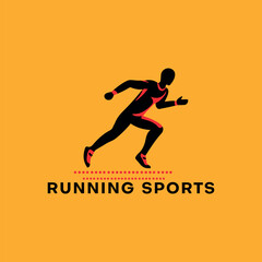 running sports logo design vector