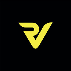 letters rv and rx logo design vector