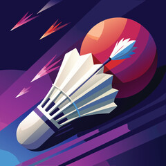 Sports badminton poster design template
