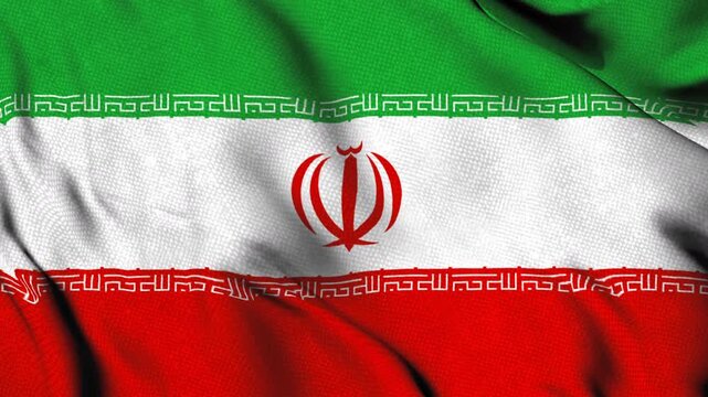 Iran national flag with emblem and script