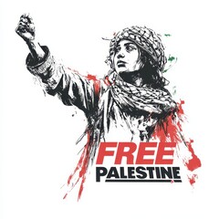 Palestinian Girl Protesting for Freedom