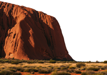 Spectacular uluru cliffs at sunrise australia nature red desert landscape scenic viewpoint. Cut out png