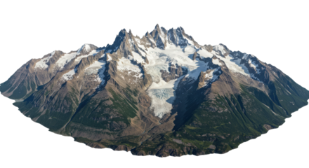 Majestic mountain range patagonia aerial natural landscape scenic vistas glacial features. Cut out png