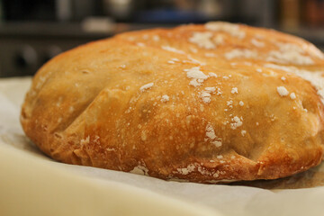 Closeup of Freshly Baked Homemade Bread Loaf