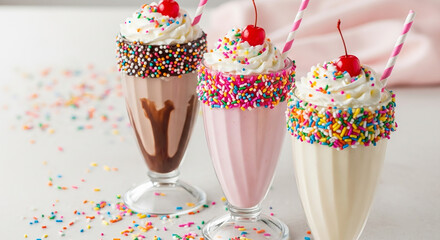 milkshake in glasses