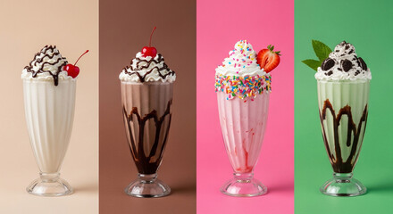 milkshake in glasses