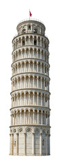 Leaning tower of pisa italy iconic landmark urban environment wide angle historical architecture. Cut out png