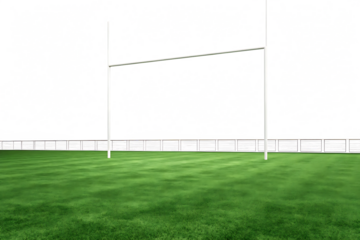 Goalposts on green field isolated on a transparent background