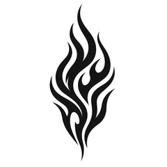 Abstract Tribal Flame Design with Textured Dark Gray Elements on a Black Canvas