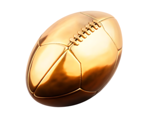 Golden football ball isolated on white background isolated on a transparent background