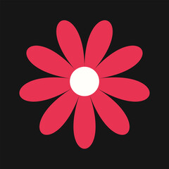 Contemporary pink floral emblem with decorative petals and soft tone. A blend of elegance and conceptual design.