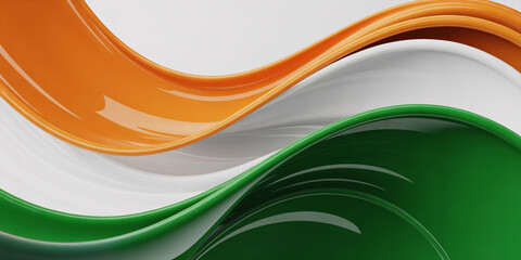 Abstract wavy background with the colors of the Indian flag