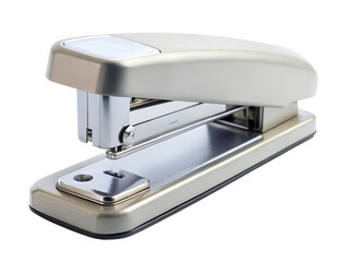 Silver stapler isolated on transparent background