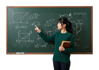 Teaching mathematics concepts in classroom student engagement educational content indoor perspective learning techniques. Cut out png