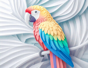 Obraz premium Abstract Image of a Colorful Parrot Sitting on a Branch 126