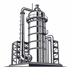 creative details Distillation Column Vector Illustration 