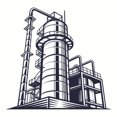 creative details Distillation Column Vector Illustration 