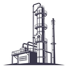 creative details Distillation Column Vector Illustration 