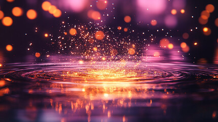 Naklejka premium Abstract shimmering water surface with sparkling reflections and ripples, creating a fresh, clean, and fluid texture. Perfect for backgrounds, design overlays, or wellness and hydration concepts.