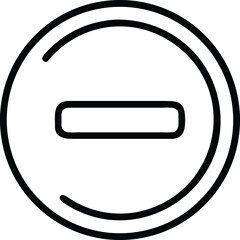 Fototapeta premium Black minus symbol inside a circle outline on white background sign negative
