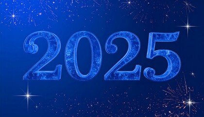 Blue 2025 New Year's celebration
