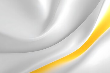 Luxurious flowing white fabric with a vibrant golden stripe creates a modern, elegant abstract background perfect for sophisticated branding and premium designs