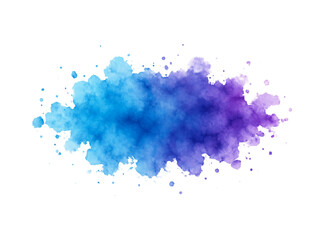 Vibrant blue and purple smoke cloud with glitter isolated on transparent background