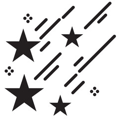 Falling Star Icon black and white vector sign