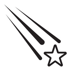 falling star. simple shooting stars symbol. transparent png and vector illustration.