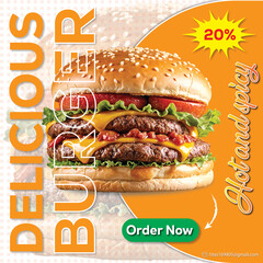 burger and fries, burger social media post design, burger menu card design