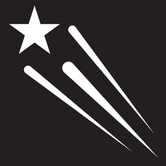 stars vector logo. Shooting stars icon vector set. Black falling stars icon. Meteorite and comet symbols. Abstract silhouette of shooting star. Flying comet with tail, falling meteor, abstract galaxy.