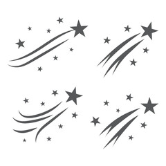 Falling star icon. Gold shooting star