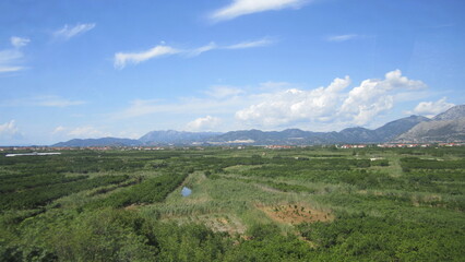 Fototapeta premium landscape with mountains and clouds