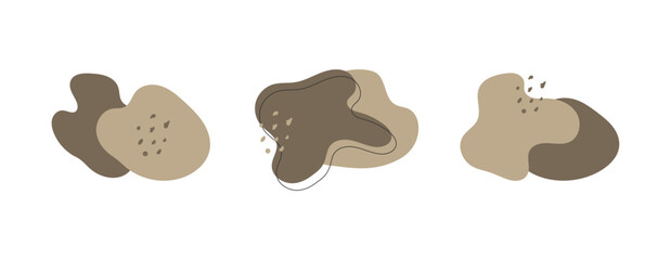 Aesthetic organic blob shapes element, hand drawn illustration.