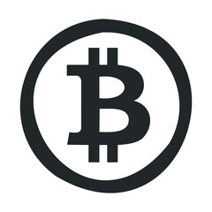 Obraz premium Bitcoin cryptocurrency symbol in bold black and white design