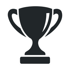 Simple black trophy cup icon symbolizing achievement and success