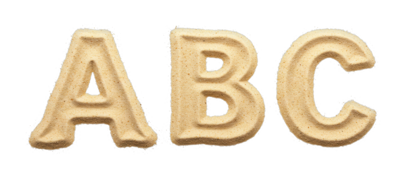 Creative clay alphabet letters studio setting educational content artistic environment learning concept. Cut out png