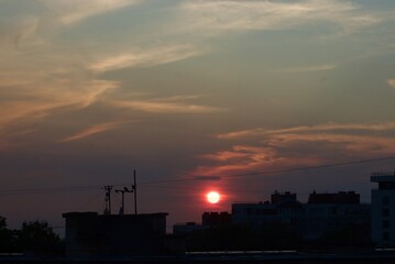 sunset over the city