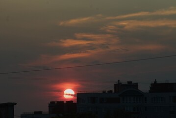 sunset in the city