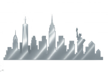 Obraz premium Gleaming nyc skyscrapers mirroring architectural innovation, symbolizing metropolitan sophistication against pristine luminous backdrop