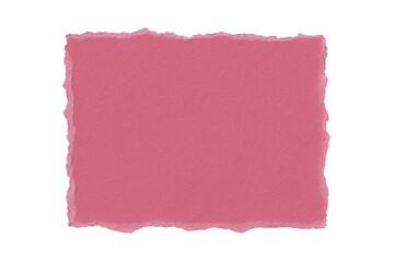 Obraz premium Textured Pink Paper Fragment with Uneven Torn Edges, Isolated on Black for Creative Design Applications
