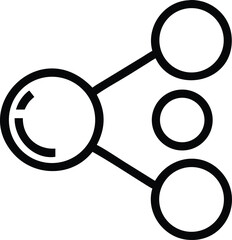 Black share icon with three circles connected by lines symbol connection