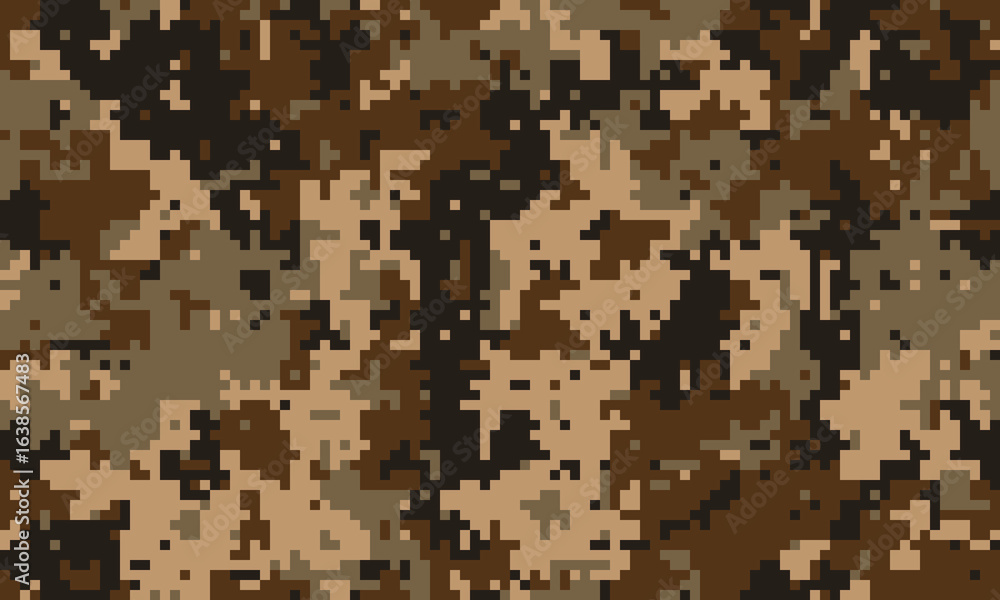 Poster abstract digital camouflage pattern. earthy tones blend seamlessly for a versatile background ideal 