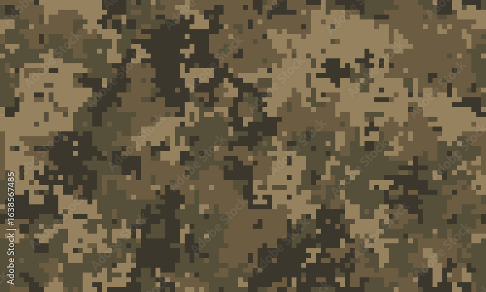 Poster abstract digital camouflage pattern. earthy tones blend seamlessly for a versatile design suitable f