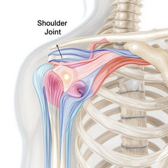 3D Anatomical Illustration of the Human Shoulder Joint

