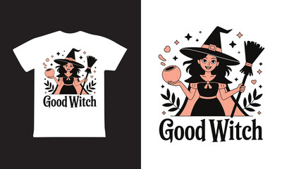 GOOD WITCH vector t-shirts design vector style 
