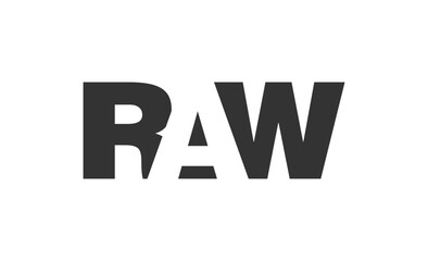 Fototapeta premium RAW logo design. Initial letter R A W bold font style for tech startups, consulting, corporate branding. Creative company name, headlines typography identity, trendy logotype.