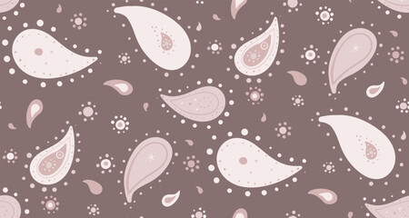 Paisley designer to stylish creativity. Medallion classic as fashion modern. Meadow dress, horizontal vector.