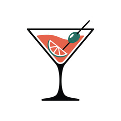 Cocktails icon vector on White Background ,Vector Art Illustration on white background.