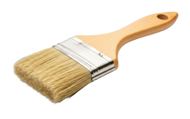 Painting tools in action brush techniques for home improvement projects in a creative workspace. Cut out png